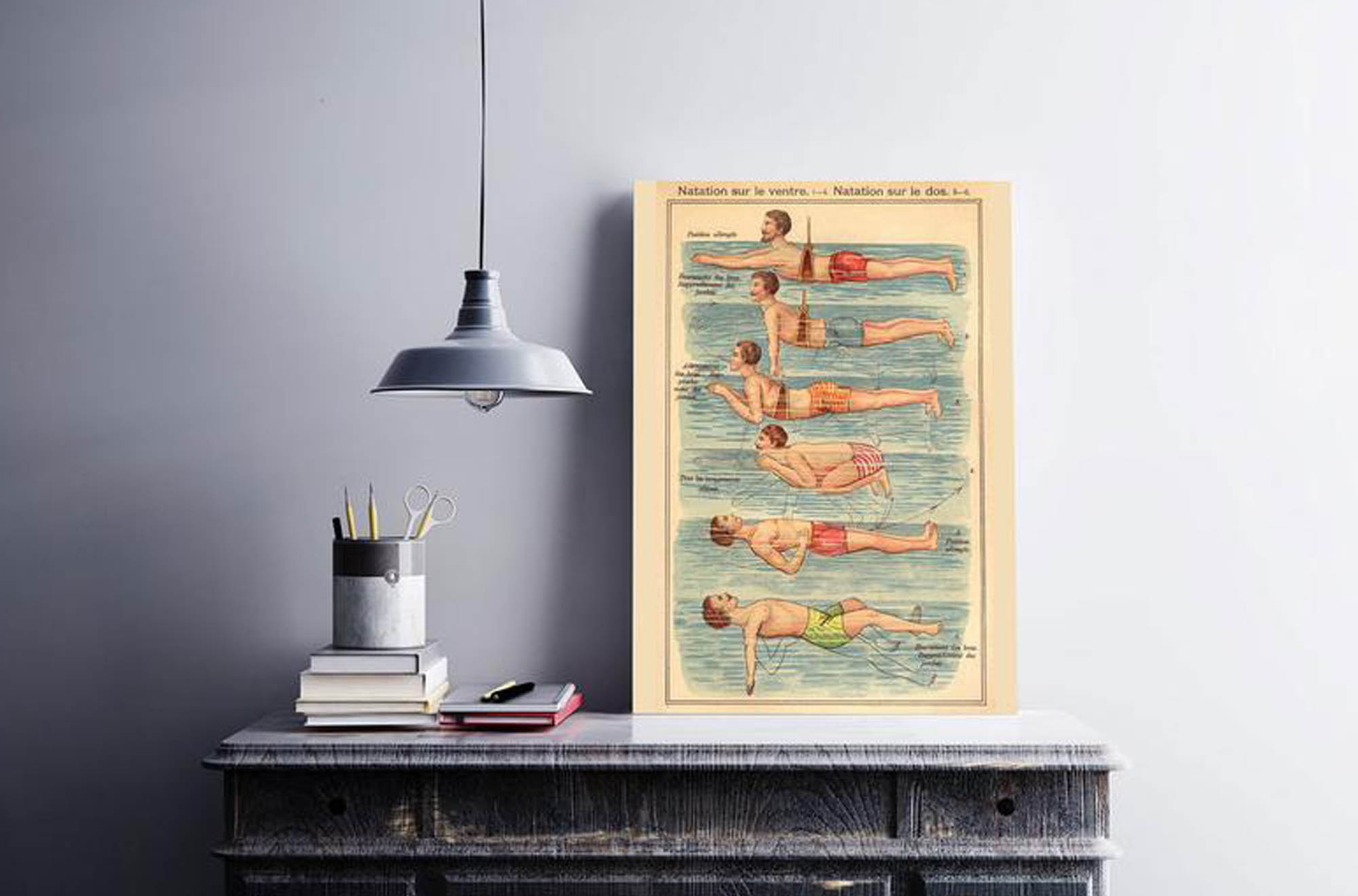 Vintage Print Schwimmer